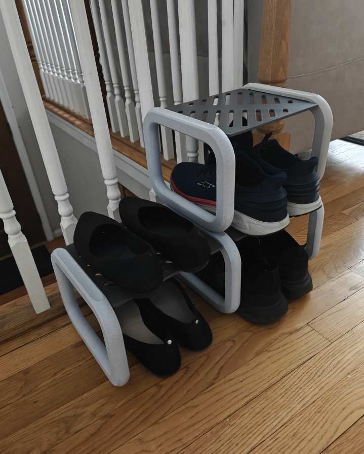 Modular 3D printed shoe rack system